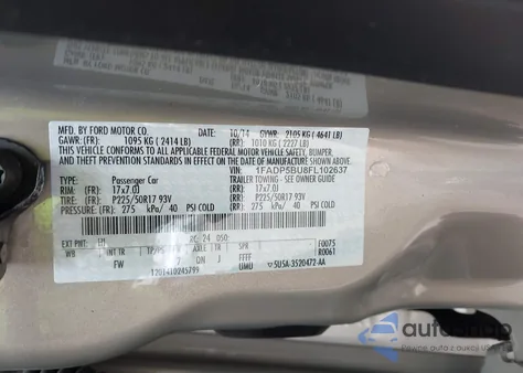 2015 Ford C-Max Hybrid Sel z USA, uszkodzony, nr VIN 1FADP5BU8FL102637